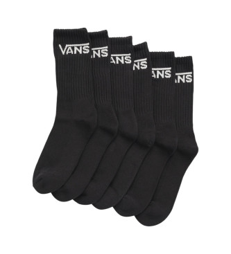 Vans 6 paar Classic Crew Sokken zwart