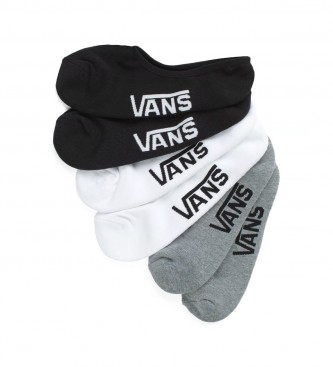 Vans Pack de 3 calcetines cortos negro, blanco, gris