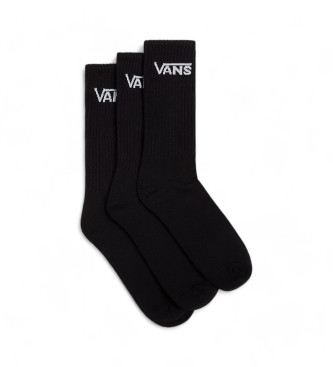 Vans Set di tre calzini neri Classic Crew