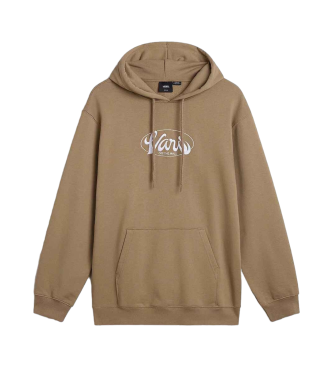 Vans Global Line beige lst sittande sweatshirt med huva och luva