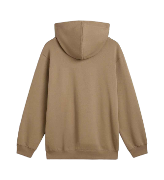 Vans Global Line beige lst sittande sweatshirt med huva och luva