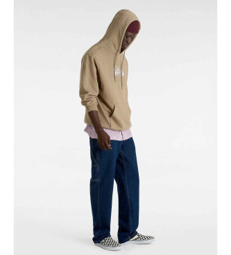 Vans Global Line beige lst sittande sweatshirt med huva och luva