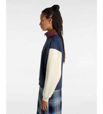 Vans Colorblock sweatshirt med rullekrave og halv lynls navy