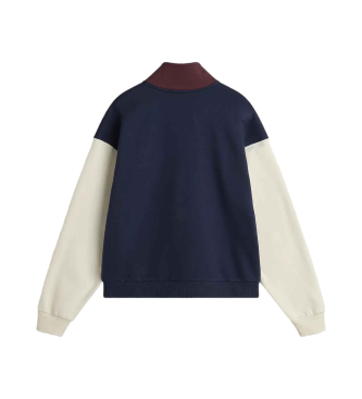 Vans Colorblock sweatshirt med polokrage med halv dragkedja marinbl