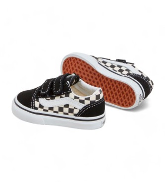 Vans Primary Check Old Skool leren sportschoenen zwart