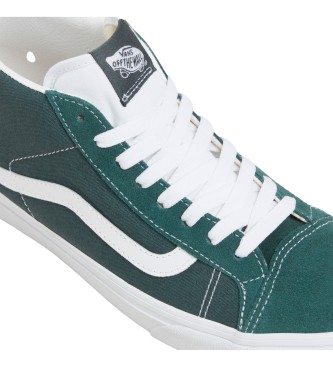 Vans Baskets Mid Skool 37 en cuir vert