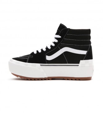 Vans Scarpe impilate Sk8-Hi in pelle scamosciata e tela nere