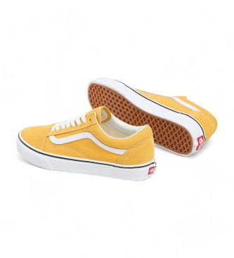 Vans Colour Theory Old Skool rumene usnjene športne copate