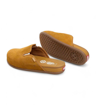 Vans Harbor Mule Vr chinelos de couro castanho