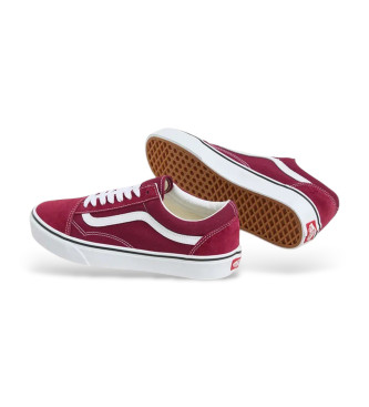 Vans Maroon Old Skool Sneakers i lder