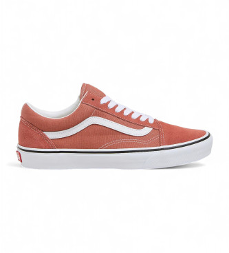 Vans Pomarańczowe skórzane buty sportowe Old Skool