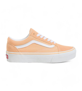 Vans Old Skool Platform orange leather trainers