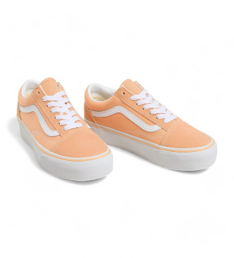 Vans Old Skool Platform orange leather trainers