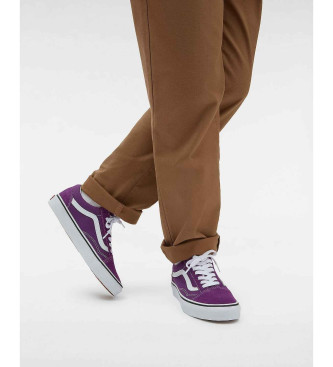 Vans Liliowe skórzane buty treningowe Old Skool Theory