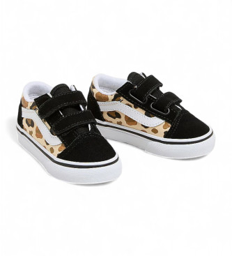 Vans Old Skool V leren sportschoenen met dierenprint