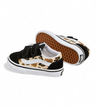 Vans Old Skool V leren sportschoenen met dierenprint