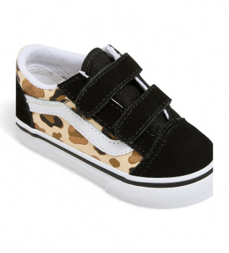 Vans Old Skool V leren sportschoenen met dierenprint