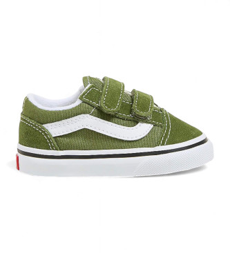 Vans Old Skool green leather trainers