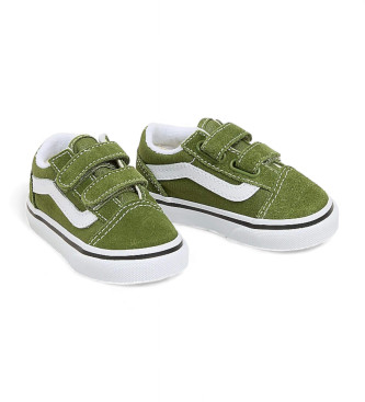 Vans Old Skool green leather trainers