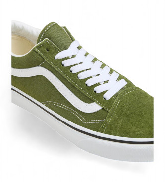 Vans Old Skool green leather trainers