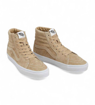 Vans Beżowe skórzane buty treningowe Sk8-Hi