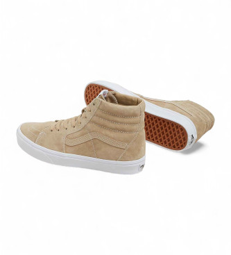 Vans Beżowe skórzane buty treningowe Sk8-Hi