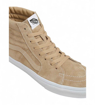 Vans Beżowe skórzane buty treningowe Sk8-Hi