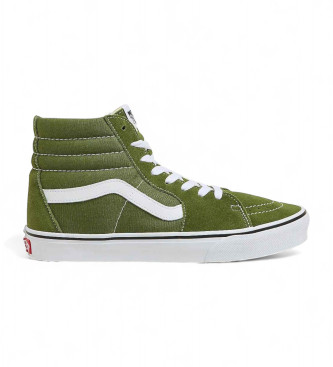 Vans Sk8-Hi green leather trainers