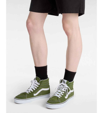 Vans Sk8-Hi green leather trainers