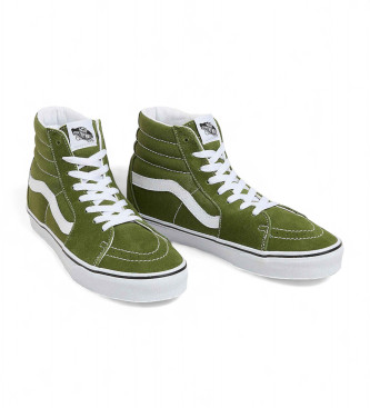 Vans Sk8-Hi green leather trainers