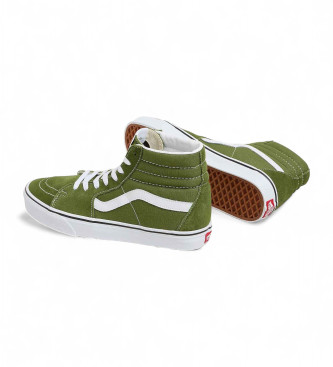 Vans Sk8-Hi green leather trainers