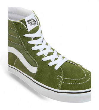 Vans Sk8-Hi green leather trainers