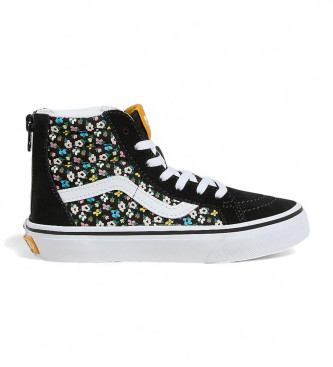 Vans Baskets en cuir Sk8-Hi Zip noir