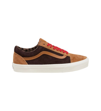 Vans Sapatilhas Old Skool em pele castanha