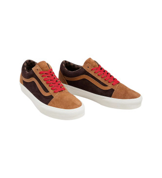 Vans Sapatilhas Old Skool em pele castanha