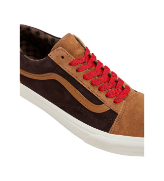 Vans Sapatilhas Old Skool em pele castanha