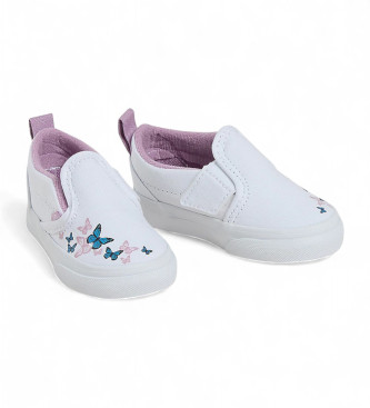 Vans Sneakers Slip-On con chiusura a strappo e stampa Checkerboard bianca