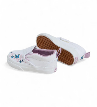 Vans Sneakers Slip-On con chiusura a strappo e stampa Checkerboard bianca