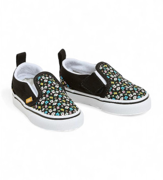 Vans Slip-On Sneakers met klittenbandsluiting en Checkerboard print zwart