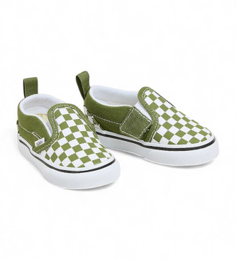 Vans Slip-On Sneakers mit Klettverschluss und Schachbrettmuster grn