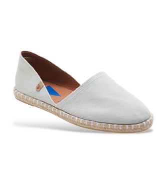 Verbenas Grey Carmen Leather Espadrilles