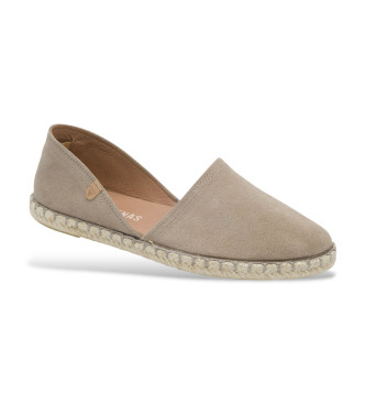 Verbenas Carmen beige espadriller i lder