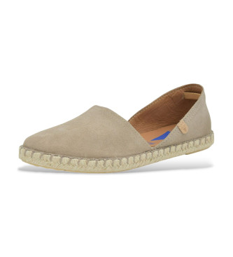 Verbenas Carmen beige espadriller i lder