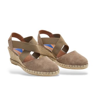 Verbenas Brown Mila leather espadrilles