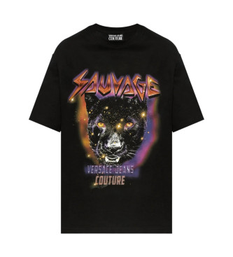 Versace Jeans Couture T-shirt preta estampada