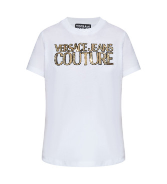 Versace Jeans Couture Institutionelles T-shirt Logo mit weien Kristallen