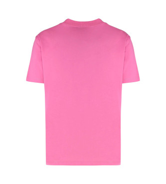 Versace Jeans Couture Institutionelles T-shirt Logo mit rosa Kristallen