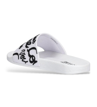 Versace Jeans Couture White logo flip-flops