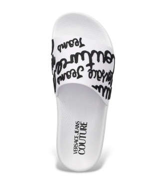 Versace Jeans Couture Weie Logo-Flip-Flops