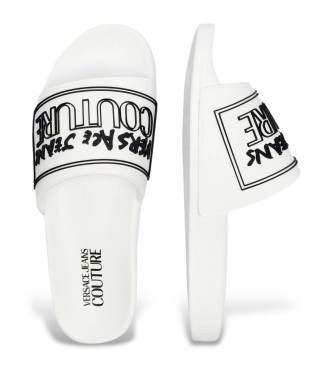 Versace Jeans Couture Tongs blanches avec logo